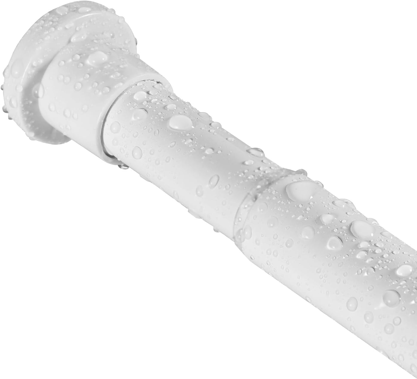 White Shower Rail Extendable 76-102cm, Diameter 25mm Spring Tension Shower Rod for Bathroom, Shower Cubicle, Dressing Room