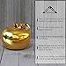 Teacher Gifts -Teacher Gifts for Women-Ceramic Gold Apple Teacher Appreciation Gift with Personalized Card or Certificate-Teacher Gifts for Men-Golden Apple Award-Teacher Gifts for Classroom