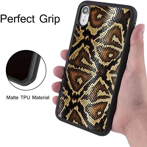 Snake Skin Pattern iPhone Xr Pattern Black TPU PC Soft Edge Phone Case for iPhone Xr
