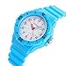 Kids 50M Waterproof Watch,PU Band Wrist Watch for Boys Girls, Light blue