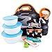 Nordic by Nature Extra Big Insulated Large Neoprene Lunch Bag Set: Tote+Bottle Cooler+2 Can Insulators | 13,5