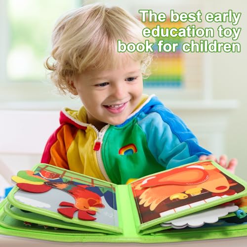 Busy Book Montessori for Children 1-3 Years | Felt Sensory Book with Educational Activities | Portable Interactive Quiet Book Game for Travel