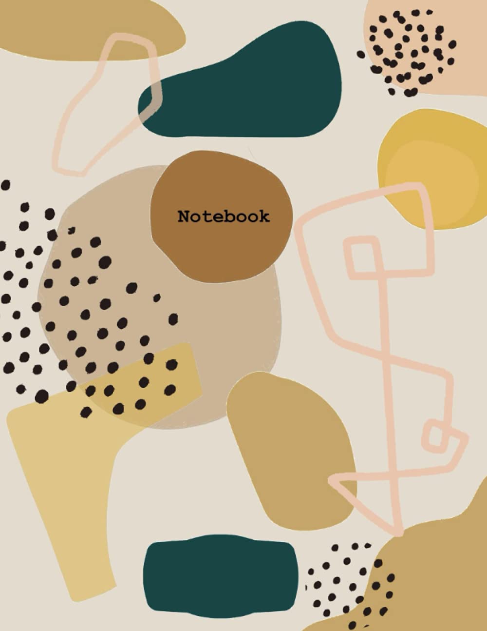 Notebook: Neutral Coloured Organic Forms Notebook (Yellow)