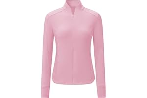 JHMORP Women's Workout Jacket Full Zip Up Lightweight Running Athletic Track Jackets with Thumb Holes