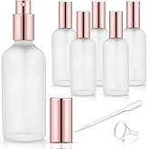 DMuuuDM 6 Pack 3.4 Oz Glass Spray Bottles,Empty Perfume Frosted Glass Fine Mist Atomizer,Refillable Small Travel Containers f