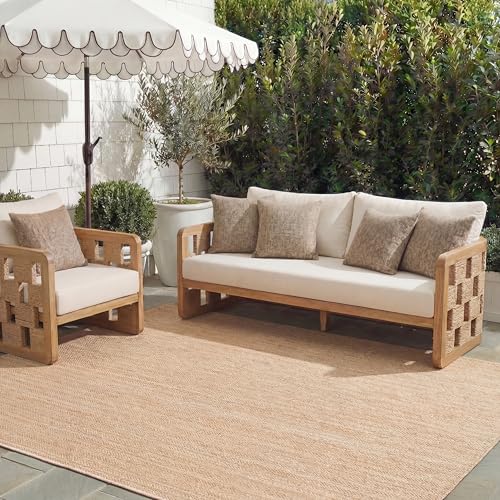 SAFAVIEH Outdoor Area Rug 8x10 - Courtyard Collection - Large, Coastal Design,…