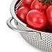 Pasta Strainer Stainless Steel, Best Food Colander 1.5 Quart, Micro Perforated, Metal, with Handles, For Spaghetti, Rice,Orzo,Vegetables &Fresh Fruits Salad+BONUS (Cooking recipe E-Book)