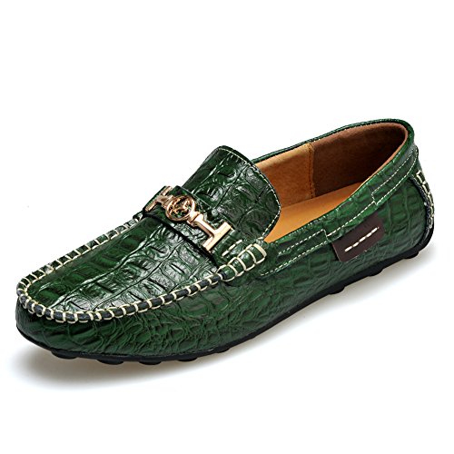 Rismart Mens Stylish Crocodile Print Leather Driving Shoes Water