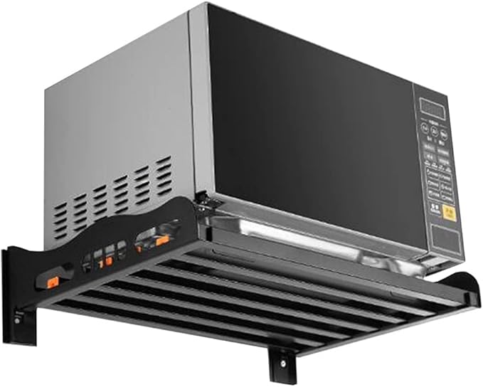 Floating Shelf Toaster Oven Rack Black 304 Stainless Steel Kitchen