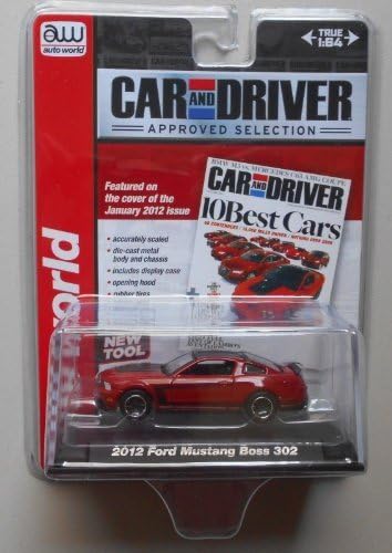 (Release 1: 2013) Auto World (Toy Car) 2012 Ford Mustang Boss 302, Red (No. 1 of 6) 1:64 Scale (Car and Driver)