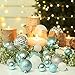 Sea Team 87-Pack Shatterproof Babyblue Christmas Ball Ornaments Set, Assorted Multi-Sized Hanging Baubles, Xmas Tree Decorations, Seasonal Décor for Holiday Wreath Garland, Hooks Included