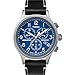 Timex Men's TW4B12400 Expedition Scout Chrono Black/Blue Leather Strap Watch