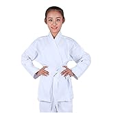 NAMAZU Karate Uniform for Kids and Adult, Lightweight Karate Gi Student Uniform with Belt for Martial Arts training - White