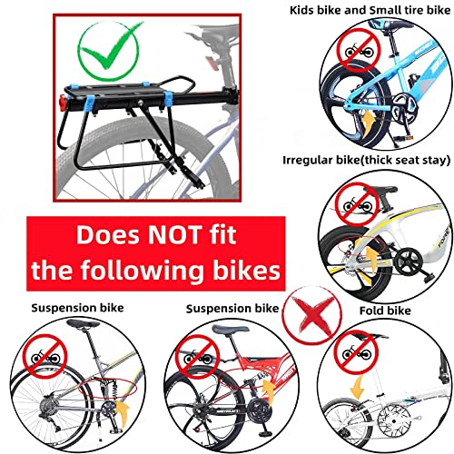 BABEIYXM Rear Bike Rack 110165lb Bike Cargo Rack with Quick Release