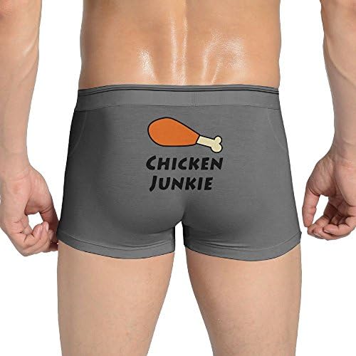 Tianshui Cool Elastic Close-Fitting Chicken Junkie Boxer Shorts Animal Boxers Underwear,Snack Boxers Underwear,KFC Boxers Underwear,Junkies Boxers Underwear,Fast Boxers Underwear Ash L For Men