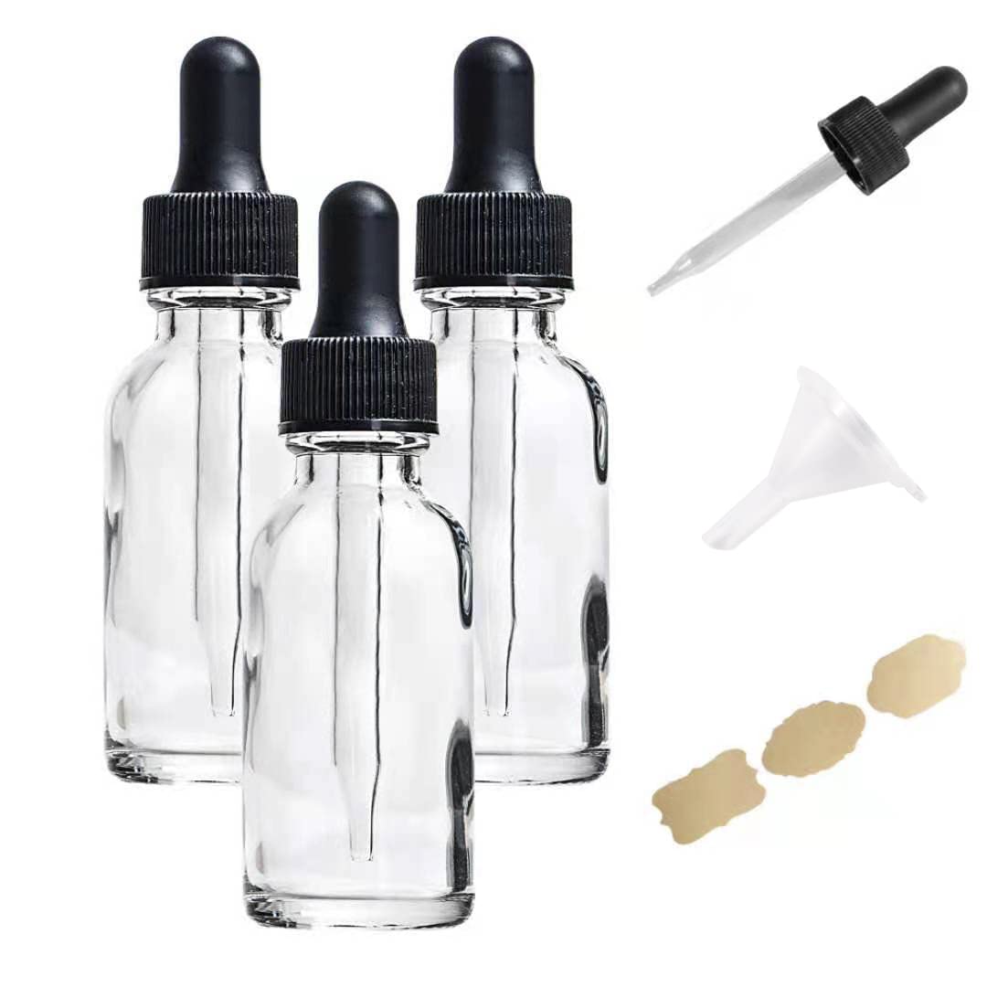Poadool 3 Pack 1oz (30ml) Clear Dropper