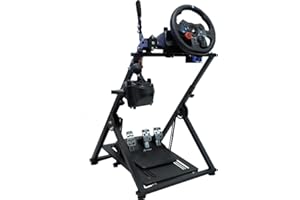 Marada Steering Wheel Stand X-Shaped with Water Cup Holder fit for Logitech,Thrustmaster,Fanatec, G923 G27 G29 G920 T248,Raci