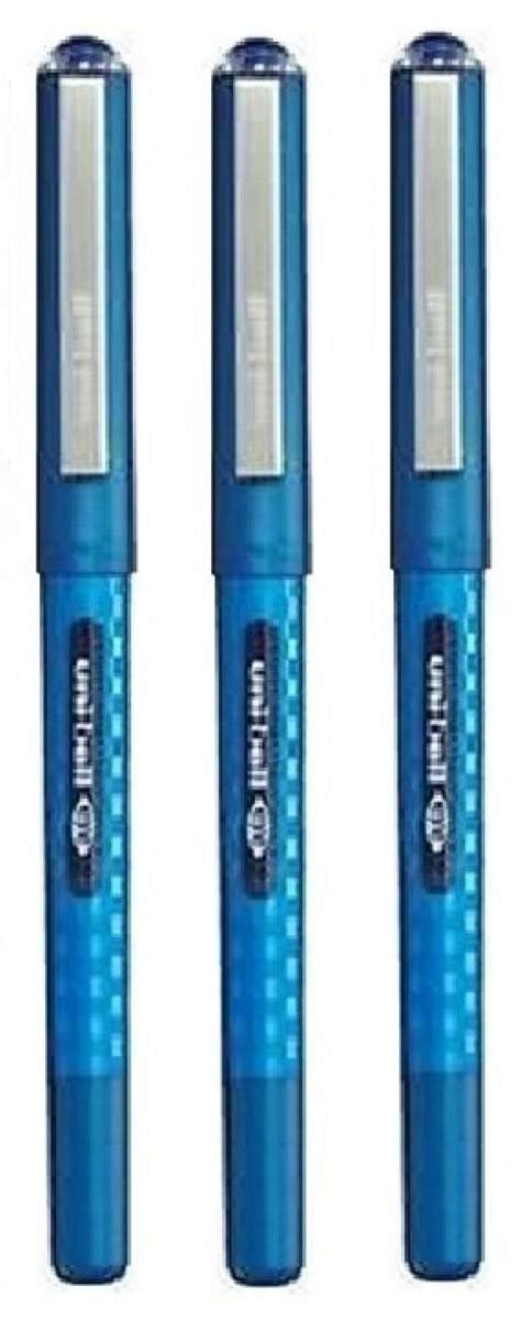 Uni Ball Eye Designer Blue Rollerball Pen Fine 0.7mm Nib Tip 0.5mm Line Width Designer Series Quick Drying Pigment Ink UB-157D (Pack Of 3)