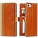 iPhone 8 / iPhone 7 Wallet Case [Not Plus] - iPulse Genuine Italian Full Grain Leather Handmade Flip Wallet Case for iPhone 8 and iPhone 7 - [Built-in Stand] [Card Slots Holder] - Cognac