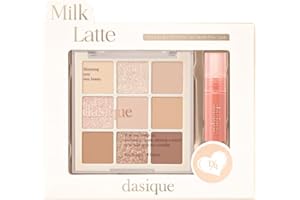 dasique Eyeshadow Palette Special Edition #07 Milk Latte 8g | FREE mini Lip Stain I 9 Shades Blendable Smooth Matte and Shimmer Finishes with Gorgeous Pearls | Makeup Palette | Cruelty Free | K-beauty