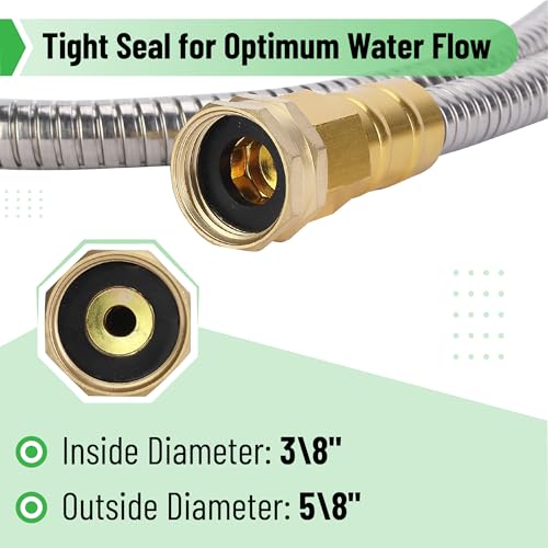 UNCO- Metal Garden Hose, 25 Feet Stainless Steel, No Kink, Lightweight photo 10