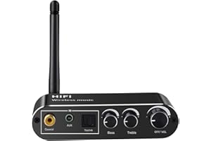 Denash Digital to Analog Converter, Bluetooth 5.1 Receiver with Optical Coaxial USB Inputs to AUX Output for Home Stereo Syst