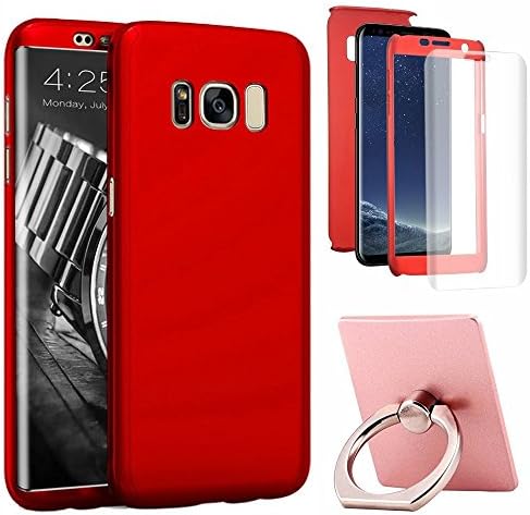 Galaxy S8 Plus Case,360 Degree All-around Full Body Protective Slim Fit Thin Case Cover for Samsung Galaxy S8 Plus 6.2 Inch (Red)