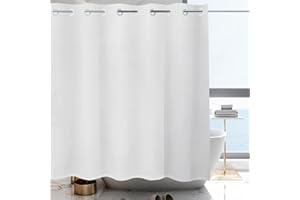 YISURE No Hook White Shower Curtain Liner PEVA Plastic Waterproof Heavy Duty Bathroom Curtain Hook Free Shower Liner 72x74 Inches