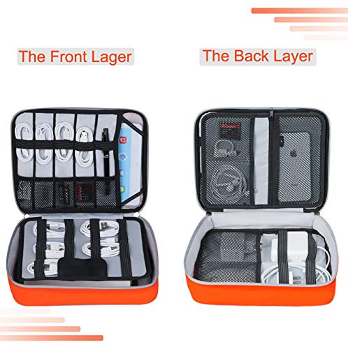 image for Electronic Organizer, Vivefox Double Layer Travel Bag Accessories Cabl