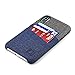 Dockem Luxe Wallet Case for iPhone X/XS: Slim Minimalist Case w/ 2 Credit Card Holder Slots: UltraGrip Canvas Style Synthetic Leather (Blue and Grey)
