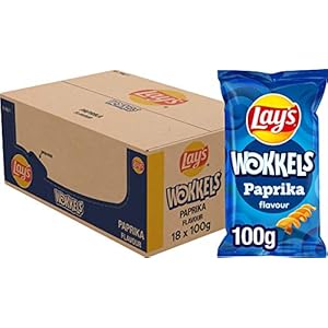 Lay’s Wokkels Paprika Chips, Doos 18 stuks x 100 g