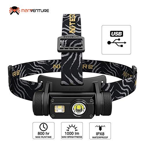 Nitecore HC65 V2 1750 Lumen Led Stirnlampe Wiederaufladbar USB C mit Rotlicht IP68 Wasserdicht – Bild 3