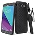Wydan Holster Combo Case for Samsung Galaxy J3 Emerge Case / J3 2017 / Prime/Mission/Eclipse Case/Luna Pro/Sol 2 / Amp Prime 2 / Express Prime 2 - Shell Hard Belt Clip Stand Cover Black