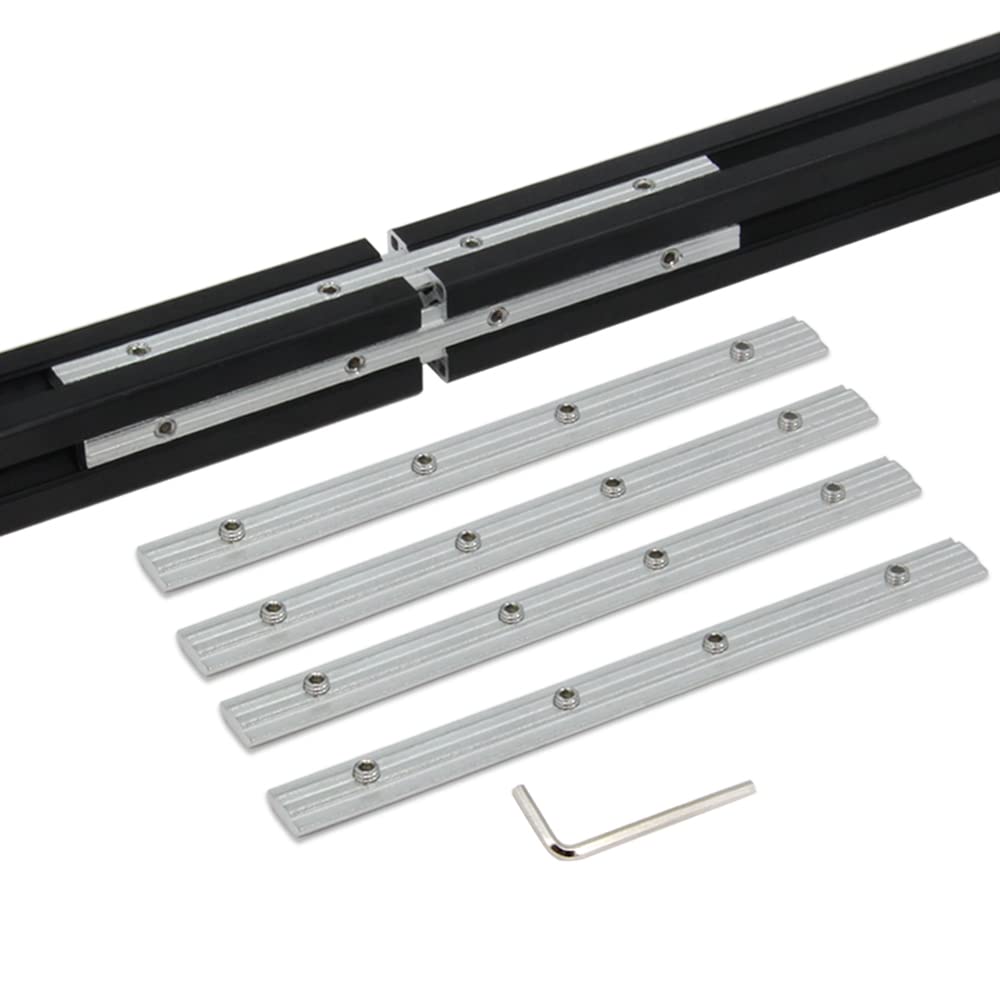 Yeebyee Straight Line Connector 7.1"Joint Bracket with M6 Screw for 0.31" Slot 3030 Series Aluminum Extrusion Profile, 4pcs/Pack (Silver-Straight Bracket-30Series) โ image 1