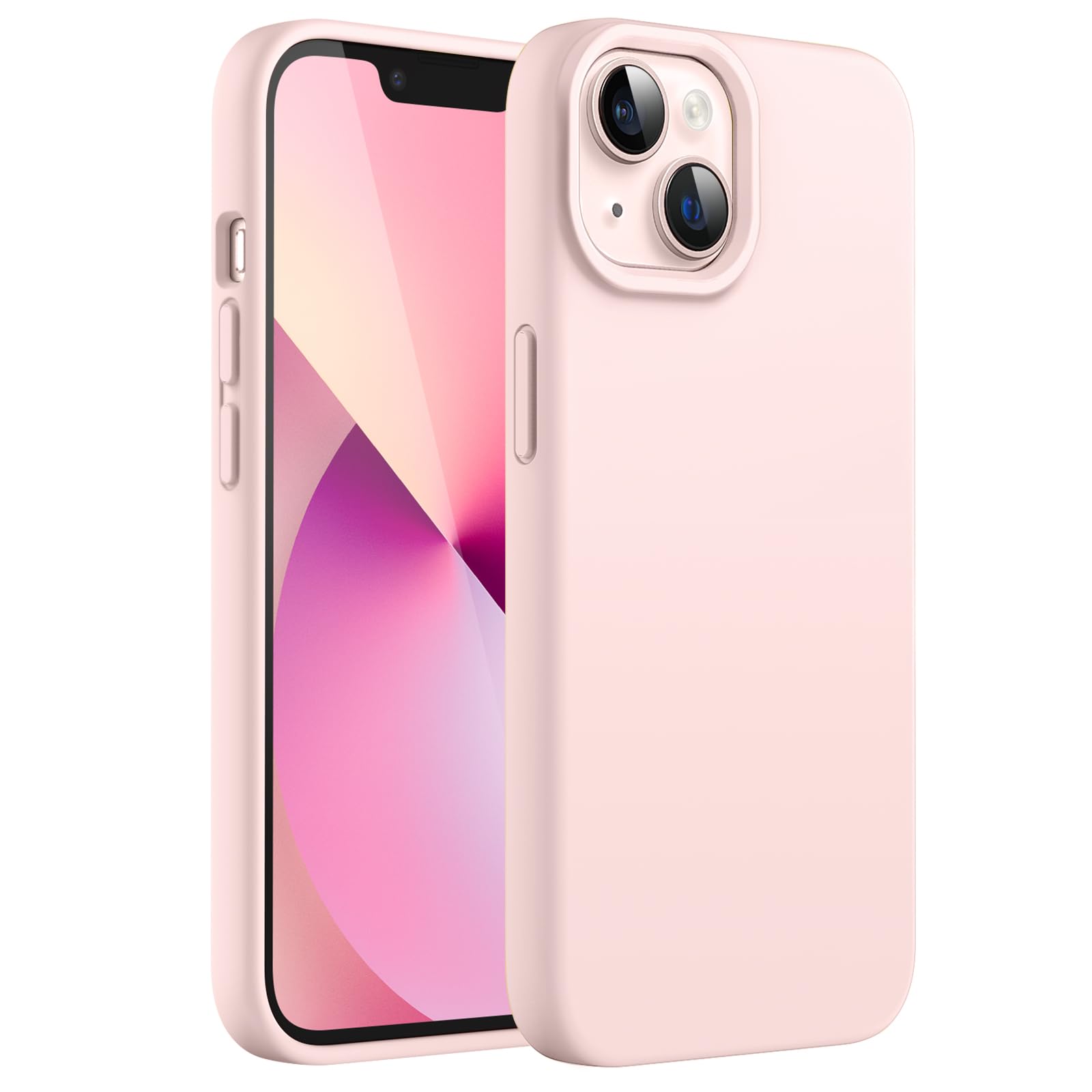 Photo 1 of JETech Silicone Case for iPhone 13 6.1-Inch, Silky-Soft Touch Full-Body Protective Phone Case, Shockproof Cover with Microfiber Lining (Pink)