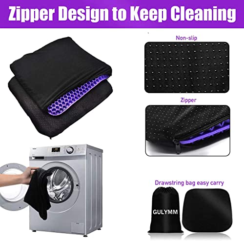 Extra Large Gel Seat Cushion for Long Sitting Double Thick Gel Seat Cushion with Cover Gel Seat Cushion for Pressure Sores Breathable Honeycomb Cushion for Office Chair Wheelchair to Relief Sciatica