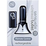 Sensuelle Rechargeable Wireless Remote Control 10 Function Bullet, Black