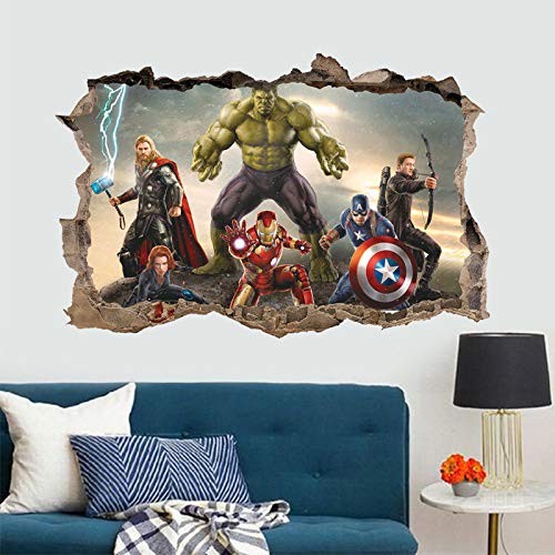 Vercico 3D Avengers Endgame Wall Stickers Superheros Wall Decals Kids