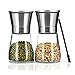 Pepper Mill Salt Grinder, Stainless Steel Surface Pepper or Salt Mill with Adjustable Coarseness & Cleaning Brush by F-Q-T (2 piece) Salt Shakers Cruets