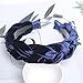 Velvet Braided Flock Padded Headband - AWAYTR Spanish Vintage Style Alice Hair band Matador Headband (Black + red + navy)