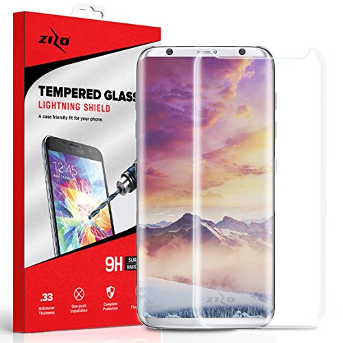 ZIZO Samsung Galaxy S8 Plus Screen Protector [Curved Edges] Tempered Glass to [Fully Cover] - Case Friendly w/ [9H Hardness] Anti-Scratch - S8+