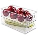 mDesign Storage Bin (2 Pack) - Strong Clear Plastic Fridge Organizer - BPA Free Vegetable Tray - Clear