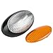 Lumitronics RV 12V LED Oval Porch Utility Light - Clear & Amber Lenses - For Motorhomes, Campers, Trailers, 5th Wheels (Black)