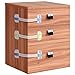 Baby Safety Cabinet Locks Willceal 8 Pack Double Insurance Adjustable Child Safety Latch for Cabinet,Refrigerator,Drawer,Toilet,etc. (Grey)