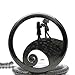Aolvo Engraved Pocket Watch for Men & Women, The Nightmare Before Christmas Jack Skellington Theme Watch, Vintage Style Mini Pocket Watch with Chain Nacklace Decor, Ideal Gift Accessories