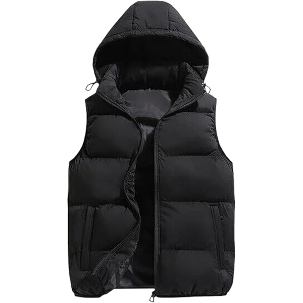 Amazon.com: ZouoYYii Hooded Vest Jacket Men Puffer Sleeveless