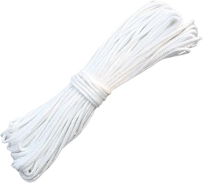 jeufun 20M White Braided Blind Cord 2.0mm Nylon Picture Hanging Cord