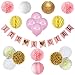 Baby Shower Decorations for Girl – Its A Girl Party Decor - Free Game Ideas & Checklist Ebook! - Plush Pink and Gold - Banner - Tissue Paper Pom Pom - Paper Lantern - Balloons - Party Ideas