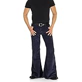 Men's Corduroy Relaxed Vintage 60s 70s Bell Bottom Pants Stretch Fit Classic Comfort Flared Flares Retro Disco Pants