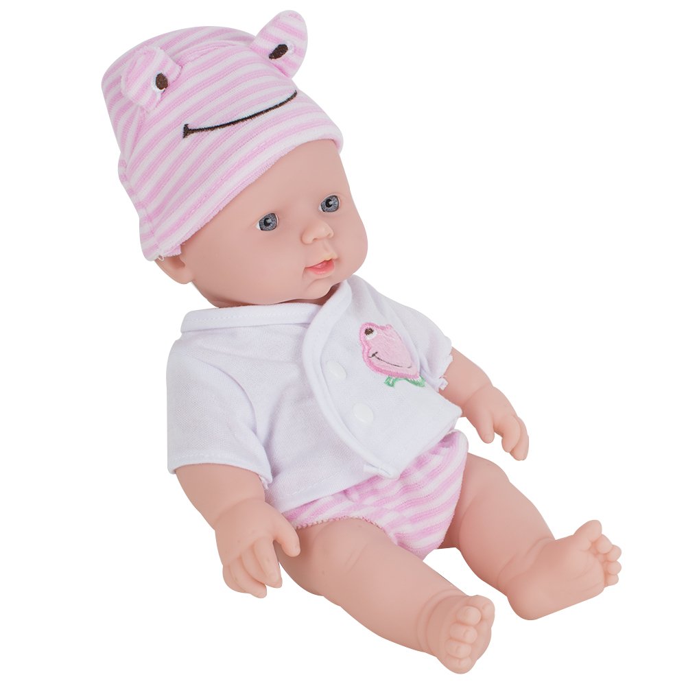 ixaer Reborn Dolls-12 inch Reborn Baby Doll Soft Vinyl Silicone Lifelike Sound Laugh Cry Newborn Baby Toy for Boys Girls Christmas Gift (Green, Pink, Yellow) (Pink)